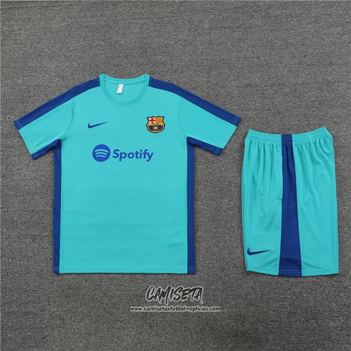 Chandal del Barcelona 2023-2024 Manga Corta Verde - Pantalon Corto